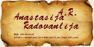Anastasija Radovanlija vizit kartica